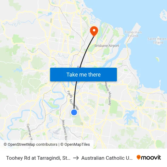 Toohey Rd at Tarragindi, Stop 44/48 to Australian Catholic University map