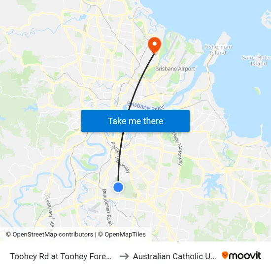 Toohey Rd at Toohey Forest, Stop 53 to Australian Catholic University map