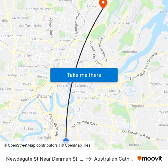 Newdegate St Near Denman St, Stop 22 - Temp Closure to Australian Catholic University map