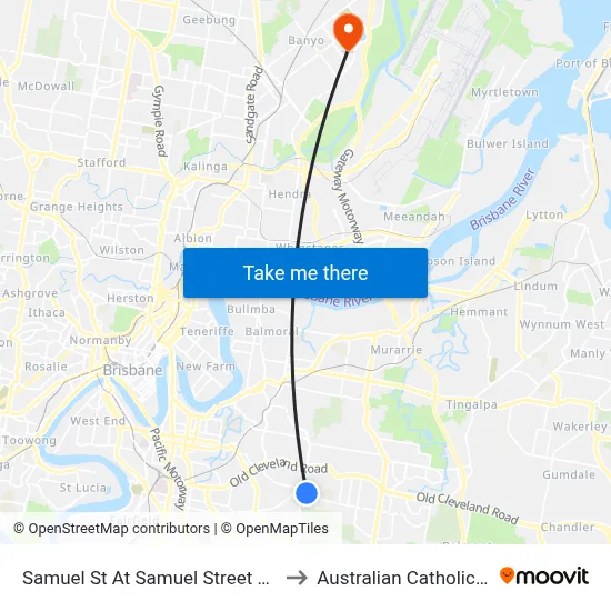 Samuel St At Samuel Street Shops, Stop 41 to Australian Catholic University map