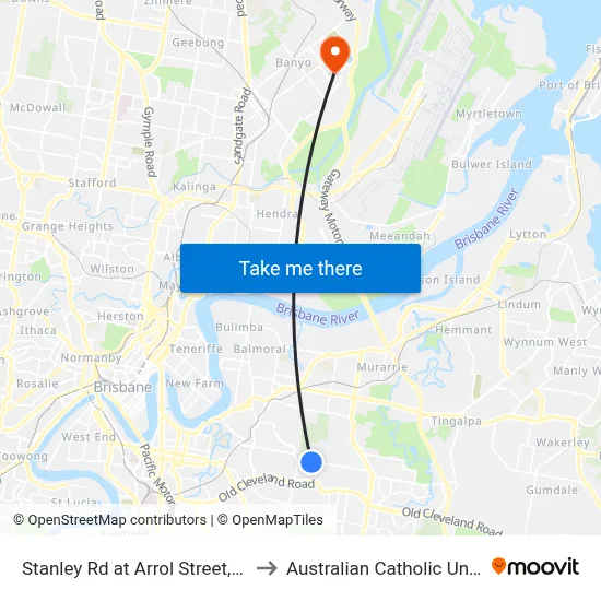Stanley Rd at Arrol Street, Stop 37 to Australian Catholic University map