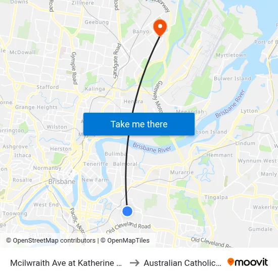 Mcilwraith Ave at Katherine Street, Stop 28 to Australian Catholic University map