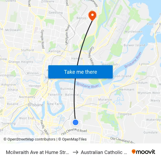 Mcilwraith Ave at Hume Street, Stop 29 to Australian Catholic University map