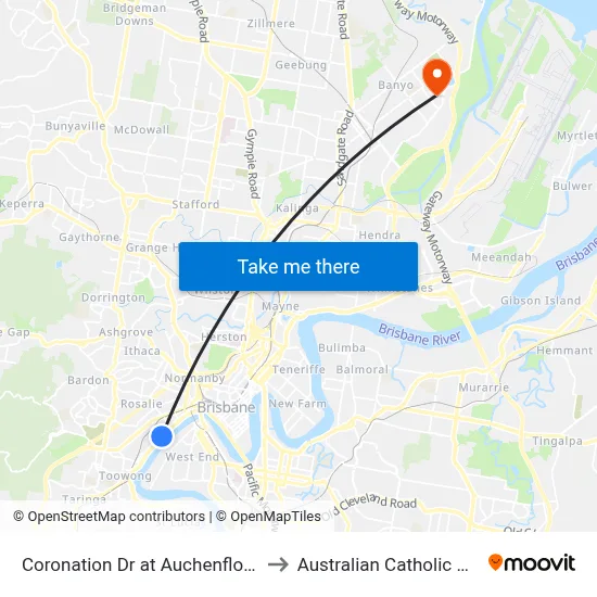 Coronation Dr at Auchenflower, Stop 7 to Australian Catholic University map