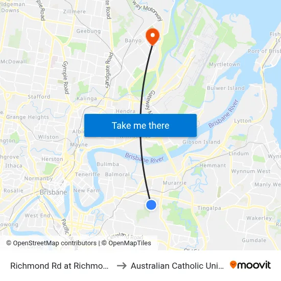 Richmond Rd at Richmond East to Australian Catholic University map