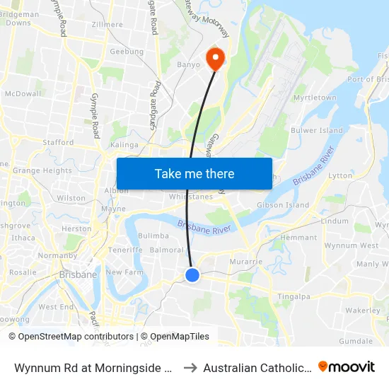 Wynnum Rd at Morningside Central, Stop 30 to Australian Catholic University map