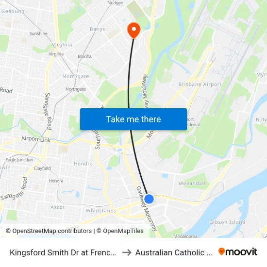 Kingsford Smith Dr at French St, Stop 40 to Australian Catholic University map