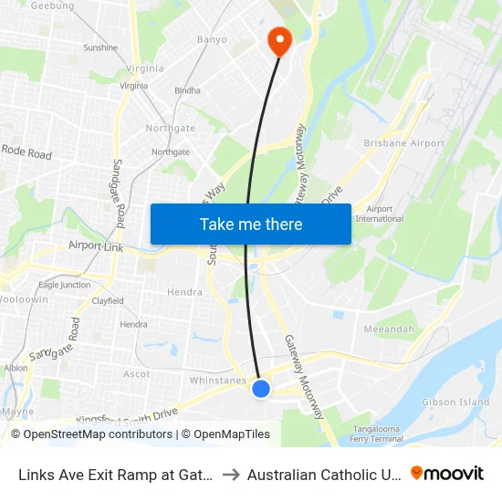 Links Ave Exit Ramp at Gateway Tafe to Australian Catholic University map