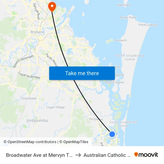 Broadwater Ave at Mervyn Thomas Drive to Australian Catholic University map