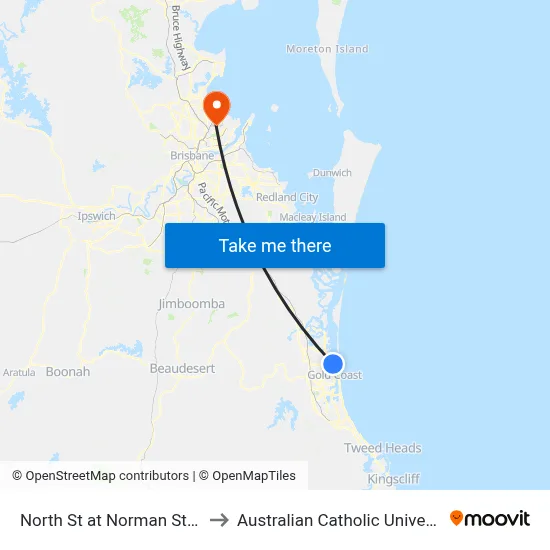 North St at Norman Street to Australian Catholic University map