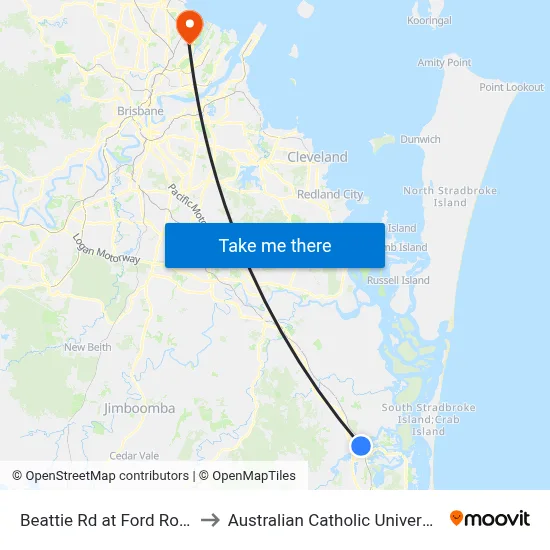 Beattie Rd at Ford Road to Australian Catholic University map