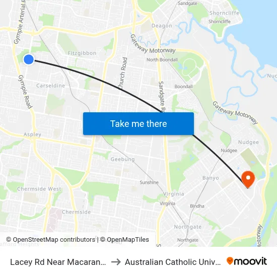 Lacey Rd Near Macaranga Cr to Australian Catholic University map