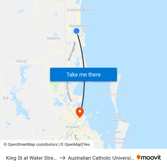 King St at Water Street to Australian Catholic University map