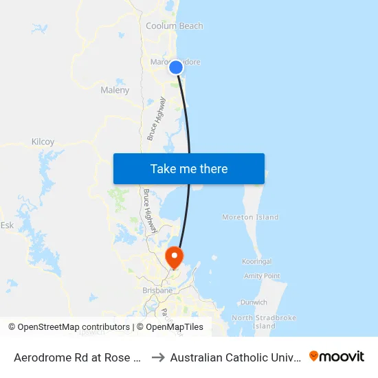 Aerodrome Rd at Rose Street to Australian Catholic University map