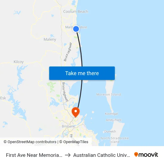 First Ave Near Memorial Ave to Australian Catholic University map