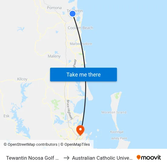 Tewantin Noosa Golf Club to Australian Catholic University map