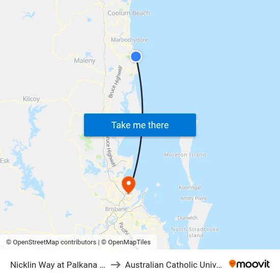 Nicklin Way at Palkana Drive to Australian Catholic University map