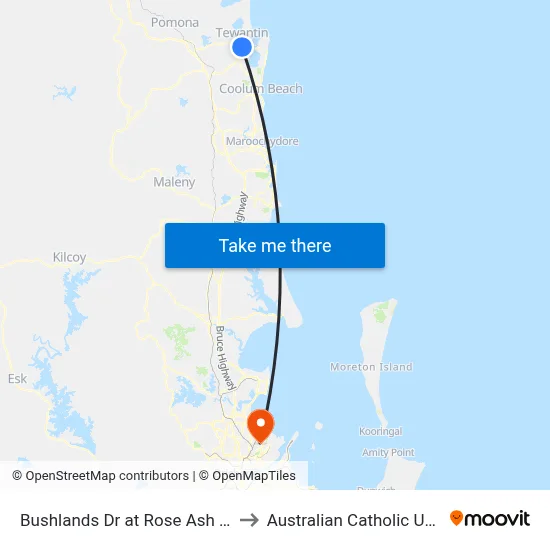 Bushlands Dr at Rose Ash Crescent to Australian Catholic University map
