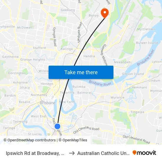 Ipswich Rd at Broadway, Stop 10a to Australian Catholic University map