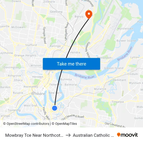 Mowbray Tce Near Northcote St, Stop 13 to Australian Catholic University map
