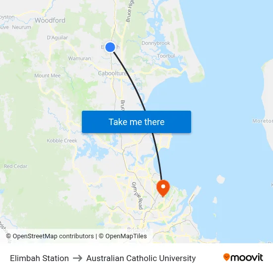 Elimbah Station to Australian Catholic University map