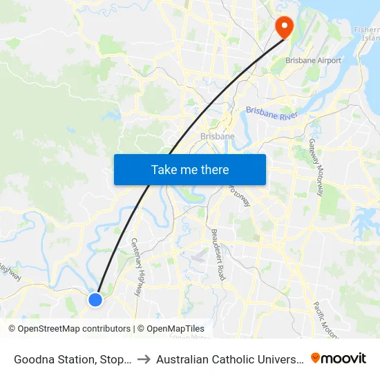 Goodna Station, Stop A to Australian Catholic University map