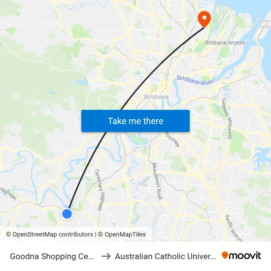 Goodna Shopping Centre to Australian Catholic University map