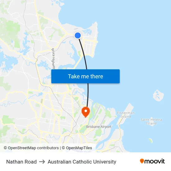Nathan Road to Australian Catholic University map