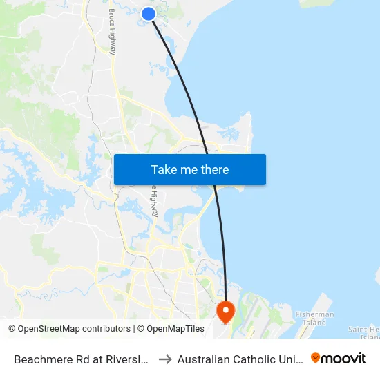 Beachmere Rd at Riversleigh Rd to Australian Catholic University map