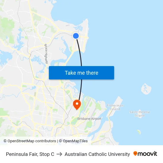 Peninsula Fair, Stop C to Australian Catholic University map