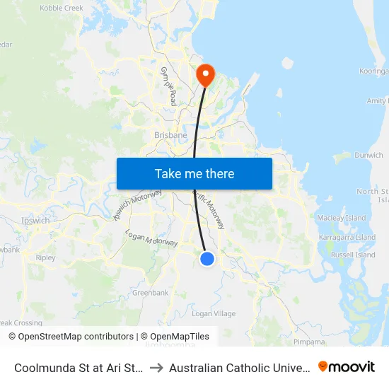 Coolmunda St at Ari Street to Australian Catholic University map