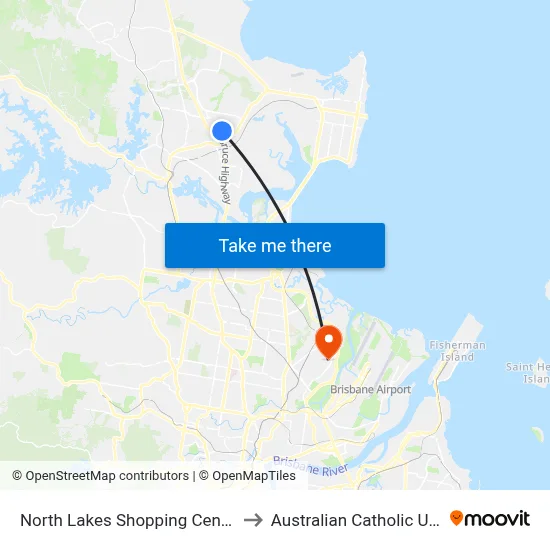 North Lakes Shopping Centre, Stop B to Australian Catholic University map