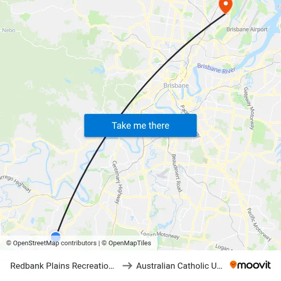 Redbank Plains Recreation Reserve to Australian Catholic University map