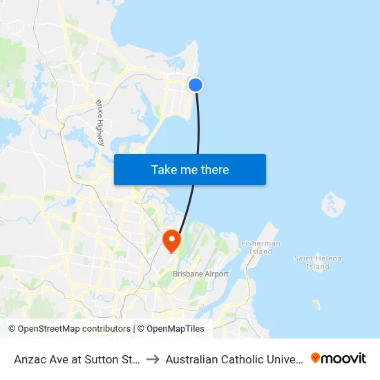Anzac Ave at Sutton Street to Australian Catholic University map