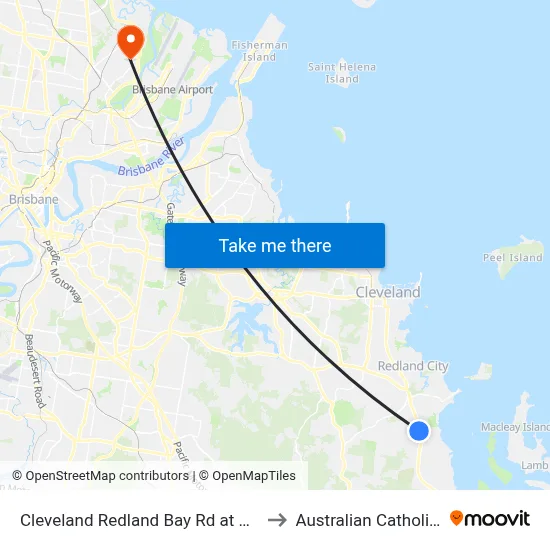 Cleveland Redland Bay Rd at Double Jump Road to Australian Catholic University map