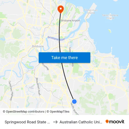 Springwood Road State School to Australian Catholic University map