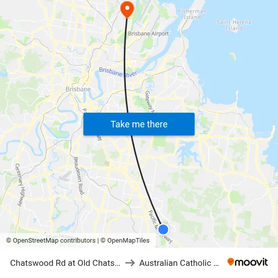 Chatswood Rd at Old Chatswood Road to Australian Catholic University map