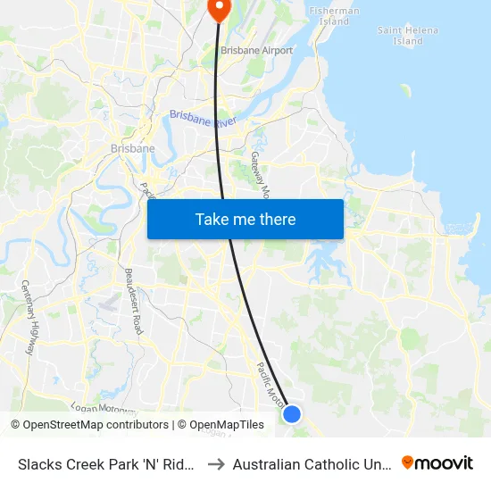 Slacks Creek Park 'N' Ride Stop A to Australian Catholic University map