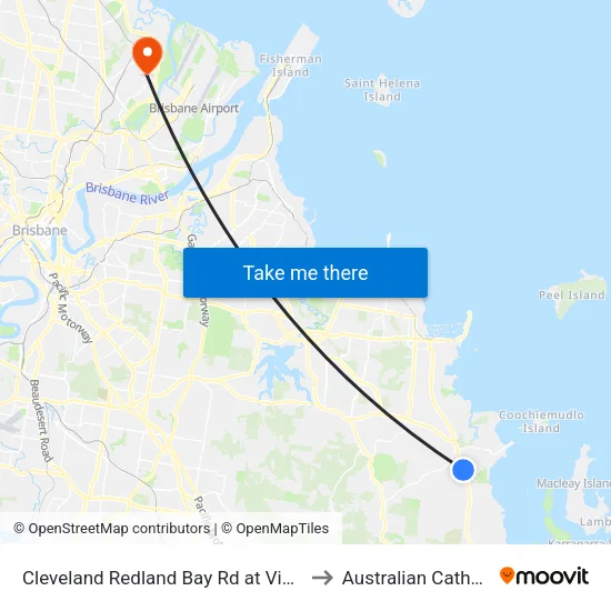 Cleveland Redland Bay Rd at Victoria Point High School to Australian Catholic University map