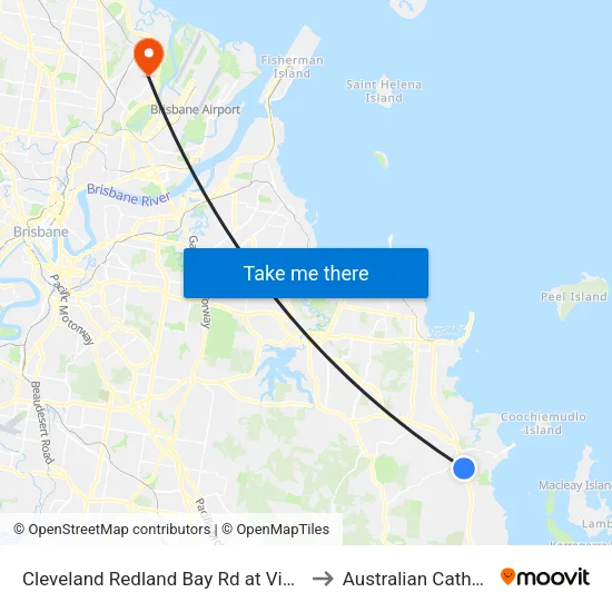 Cleveland Redland Bay Rd at Victoria Point High School to Australian Catholic University map
