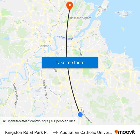 Kingston Rd at Park Road to Australian Catholic University map