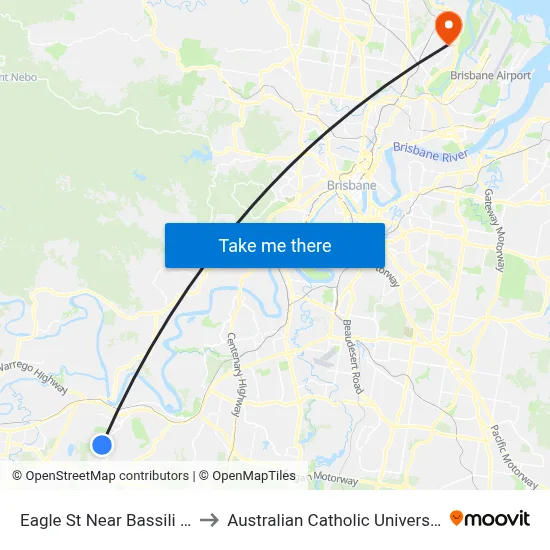 Eagle St Near Bassili Dr to Australian Catholic University map