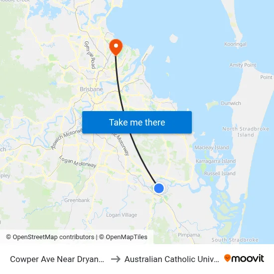 Cowper Ave Near Dryandra Dr to Australian Catholic University map