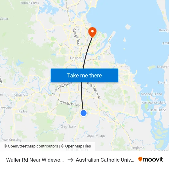 Waller Rd Near Widewood Ct to Australian Catholic University map