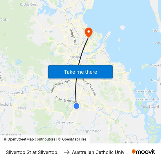 Silvertop St at Silvertop Park to Australian Catholic University map