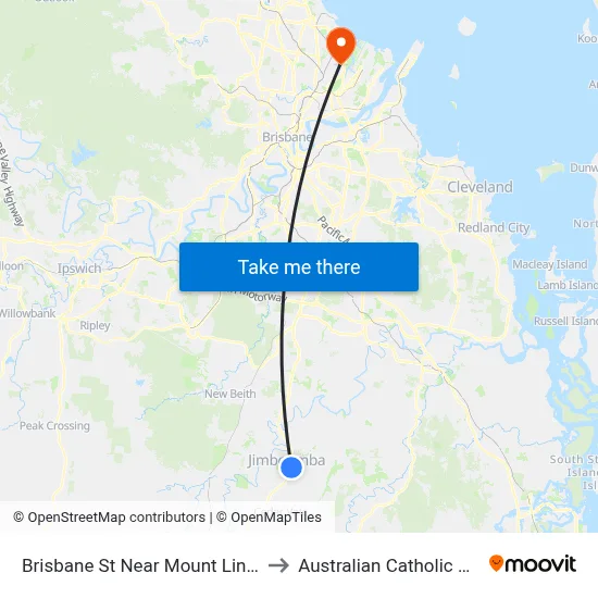 Brisbane St Near Mount Lindesay Hwy to Australian Catholic University map