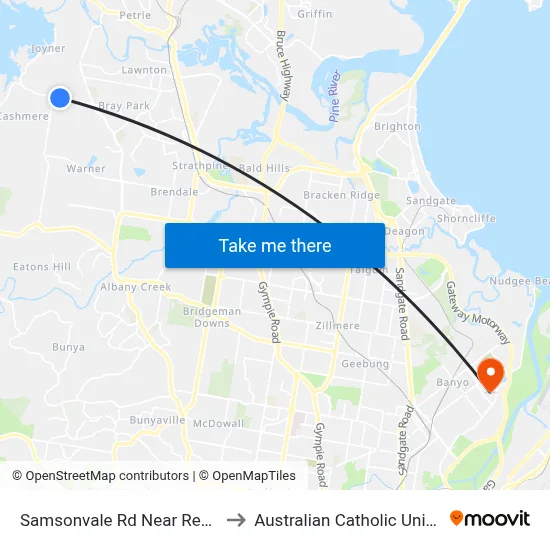 Samsonvale Rd Near Regent St to Australian Catholic University map