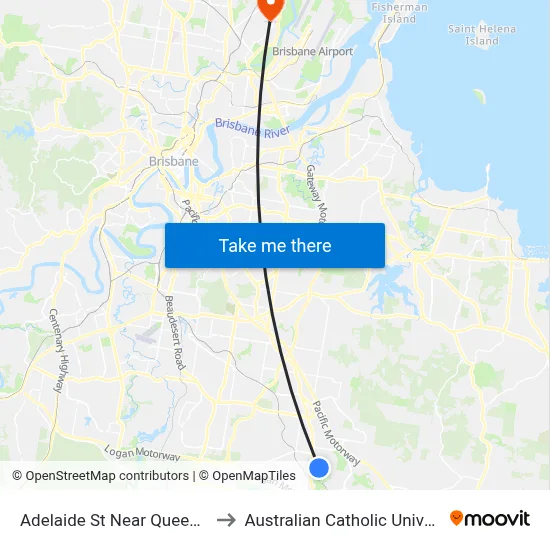 Adelaide St Near Queens Rd to Australian Catholic University map