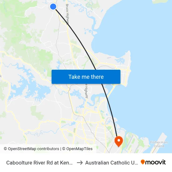 Caboolture River Rd at Kenneth Street to Australian Catholic University map