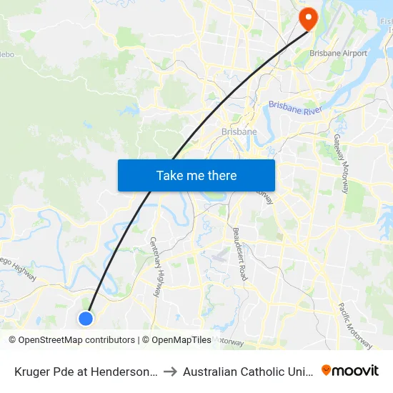 Kruger Pde at Henderson Street to Australian Catholic University map